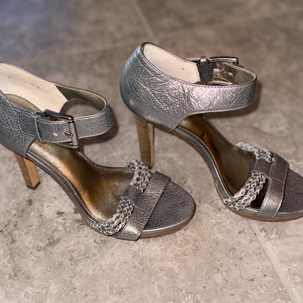 Coach Silver High Heel Sandals, Size 7, Barely Worn